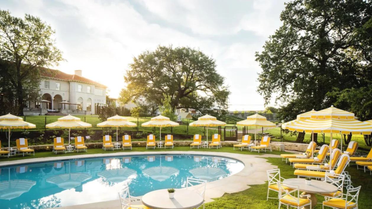 Pool at Commodore Perry Estate, luxury resort in Texas